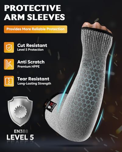 Evridwear Protective Arm Sleeves Cut Resistant Farmers Sleeves for Men Work, Gardening, Farming, Arm Protectors for Thin Skin and Bruising (Extra Large, No Thumb Hole) - Image 2