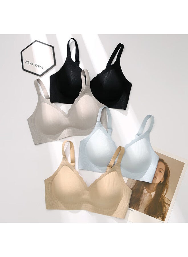Fenton Fenteng New Style Popular Anti-sagging Light-faced Wire-free Bra With Side Breast Support And Breast Enhancement Coffee Gray M - Image 2