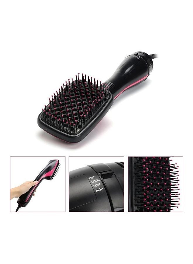 NIBEMINENT Professional Multi Function Electric Blow Brush Hot Air Curls Comb Salon Hair Styler Rose Red - Image 4