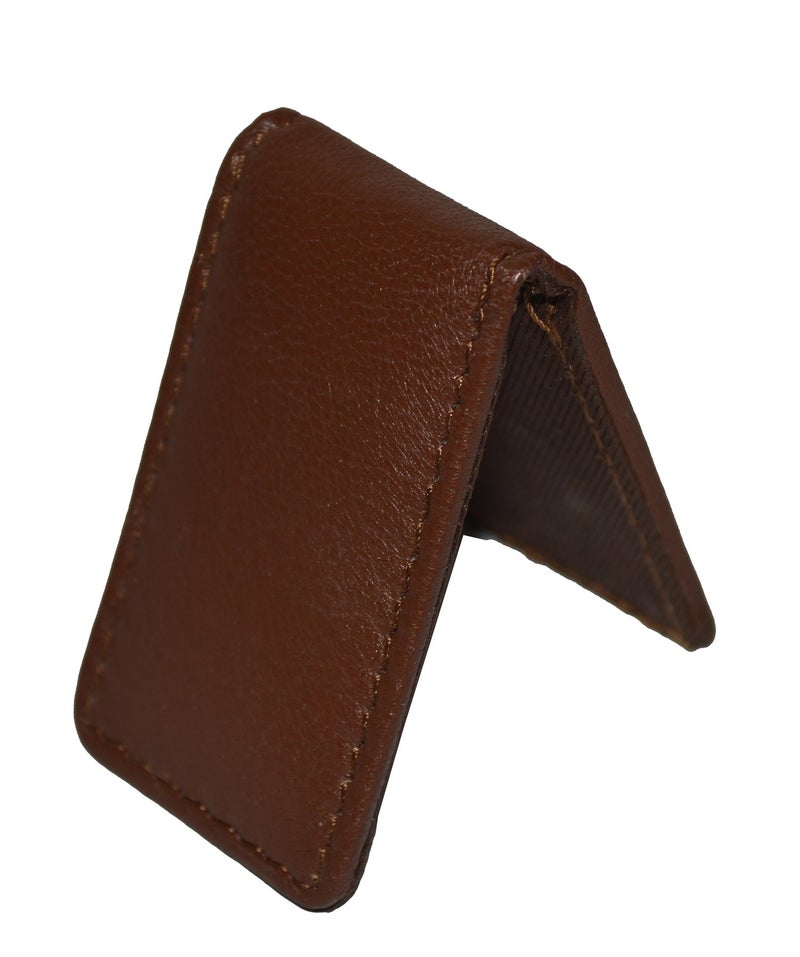 LB LEATHERBOSS Leatherboss Genuine Leather Slim Magnetic Minimalist Bifold Money Clip Cash Holder Wallet, Brown - Image 5