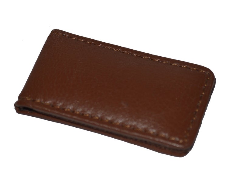 LB LEATHERBOSS Leatherboss Genuine Leather Slim Magnetic Minimalist Bifold Money Clip Cash Holder Wallet, Brown - Image 3