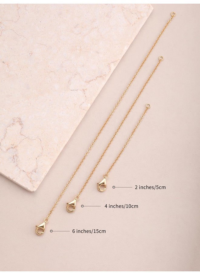 S.Leaf - 925 Sterling Silver Necklace Extender Silver Necklace Extenders For Women Bracelet Extender Necklace Extender Chain Set For Women 2", 4", 6" Inches Hypoallergenic Silver - Image 1
