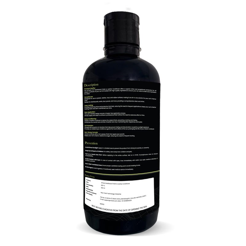 N Treck NTreck Car Dashboard Polish & Leather Conditioner - 300 ml | Polish for Interior Plastic, Leather, Vinyl & Rubber | Protection from UV Rays & Non-Greasy Formula with Pleasant Fragrance - Image 2