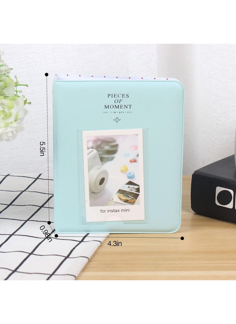 ZIKKON ZIKKON Photo Albums2Pcs 64 Pockets Album for Fujifilm instax Mini 7s 8 8 9 11 12 90 Instant Camera Name Card Photo Book for PIC300PZ2300 Ice Blue White  - Image 2