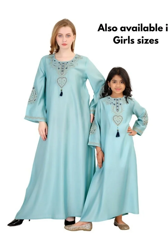 Artemea SOFT PREMIUM TEXTURED FABRIC WITH GOLDEN THREADEMBROIDERED JALABIYA