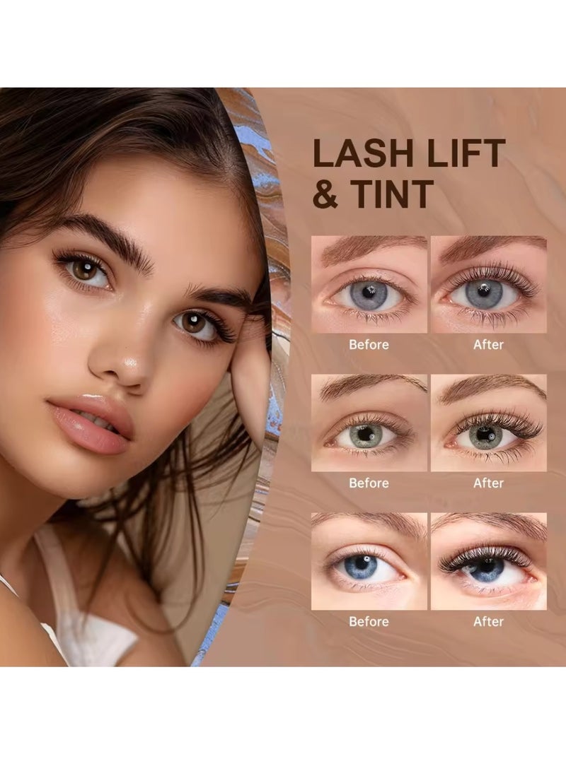 lakerain Lash Lift and Tint Dye Kit Eyelash and Eyebrow Tint Dye Color Kit Professional Eyelash Lifting Kit for Home and Salon Use Lash Lifting Kit with Tools Eyebrow Tint Dye Kit Eyebrow Lash Color Kit Black  - Image 3
