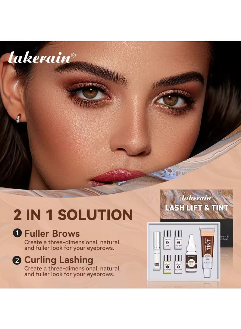 lakerain Lash Lift and Tint Dye Kit Eyelash and Eyebrow Tint Dye Color Kit Professional Eyelash Lifting Kit for Home and Salon Use Lash Lifting Kit with Tools Eyebrow Tint Dye Kit Eyebrow Lash Color Kit Black  - Image 5