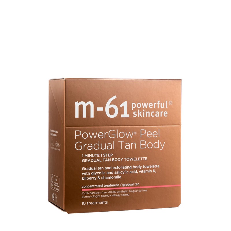 m-61 PowerGlow Peel Gradual Tan for Body | 1-Minute, 1-Step Exfoliating Body Peel To Build A Streak-Free Radiant Glow. With Glycolic and Salicylic Acid. Dermatologist & Allergy Tested - 10 Treatments - Image 3