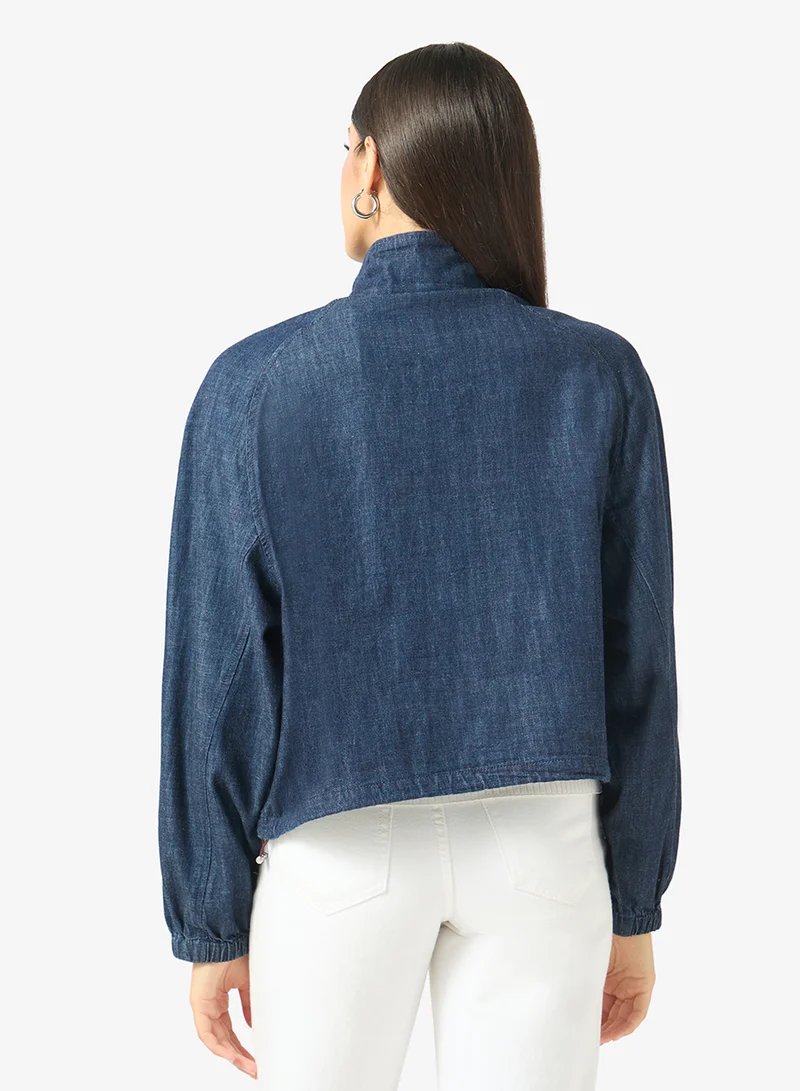 Vero Moda Rima Long Sleeve Denim Bomber Jacket