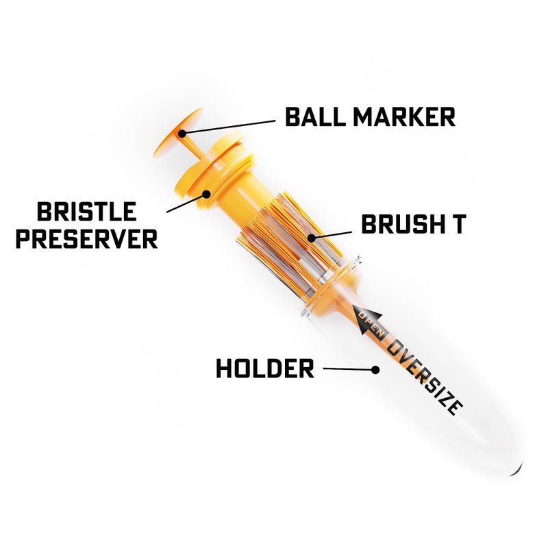 Brush T تيز جولف بلاستيكية متميزة من برش تي، برتقالية كبيرة الحجم 3-pack، حجم 2.4 بوصة، تصميم مبتكر غير قابل للكسر، ارتفاع ثابت، هدية جولف مثالية للرجال والنساء. تيز جولف، تعمل مع أي كرة جولف. - Image 4