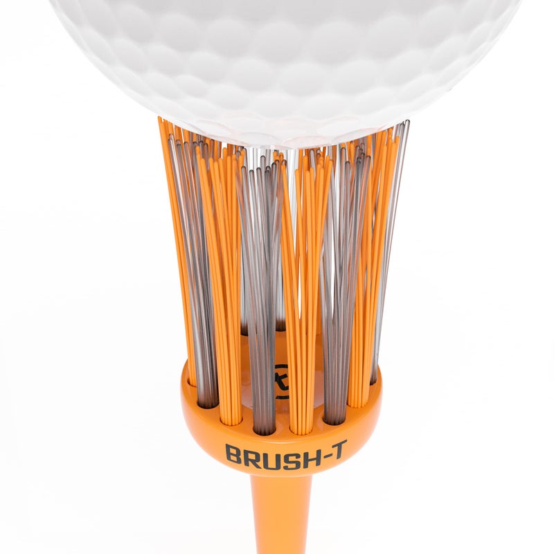 Brush T تيز جولف بلاستيكية متميزة من برش تي، برتقالية كبيرة الحجم 3-pack، حجم 2.4 بوصة، تصميم مبتكر غير قابل للكسر، ارتفاع ثابت، هدية جولف مثالية للرجال والنساء. تيز جولف، تعمل مع أي كرة جولف. - Image 2