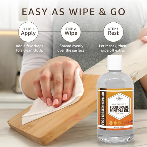 33RD PARALLEL SOAP CO. Food Grade Mineral Oil (16 Oz) | Food Safe Cutting Board Oil for Butcher Blocks, Salad Bowls, Charcuterie | Kitchen Countertops Conditioner - Works on Wood, Marble, Granite, Soapstone | 16 OUNCES - Image 5