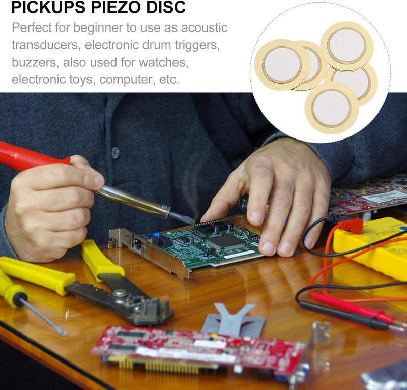 comfrt 50pcs 27mm Piezo Discs Acoustic Pickup Transducer Trigger Buzzer Piezoelectric Discs - Image 2