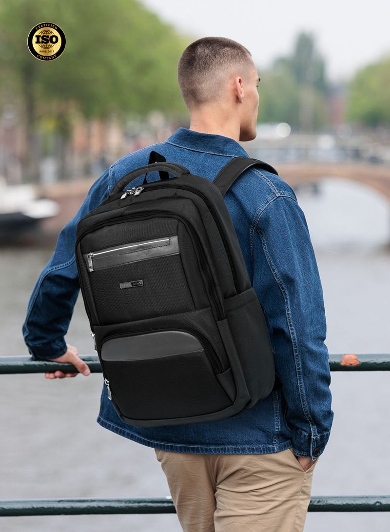 Parajohn 18 Inch Backpack for Men & Women, 600D Polyester Laptop Backpack with Multiple Compartments, Durable Zippers, Padded Shoulder Straps and Side Pockets, Diplomat Series - Image 5