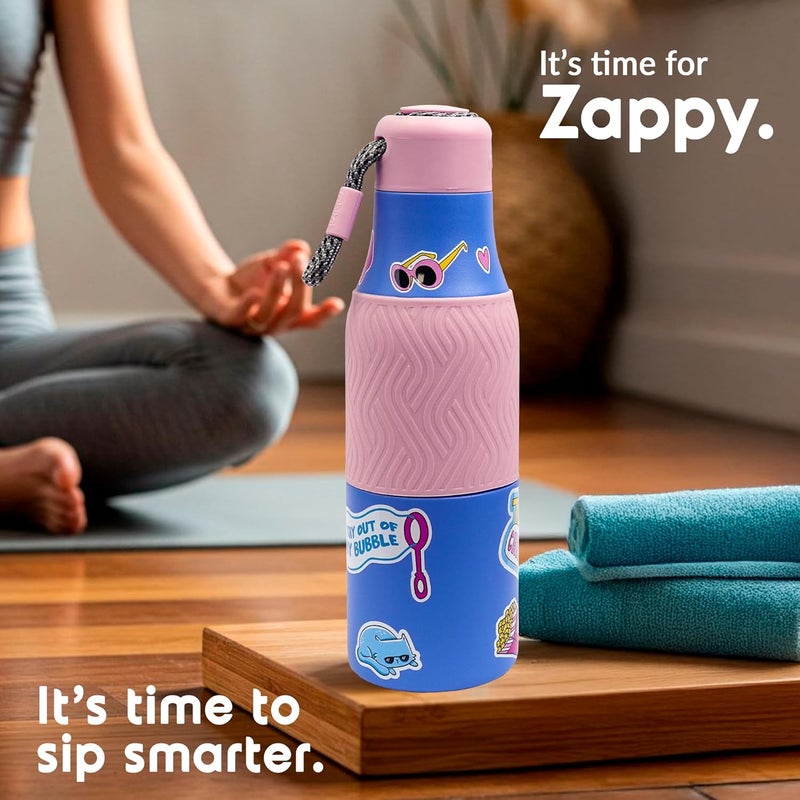 Rabitat ZAPPY Premium Vaccum Insulated Water Bottle 700ml Laven Rebel | Hot & Cold Stainless Steel Leakproof Water Bottle for Kids | Sipper for Kids | BPA Free | Rust Proof | ISI Certifed - Image 2