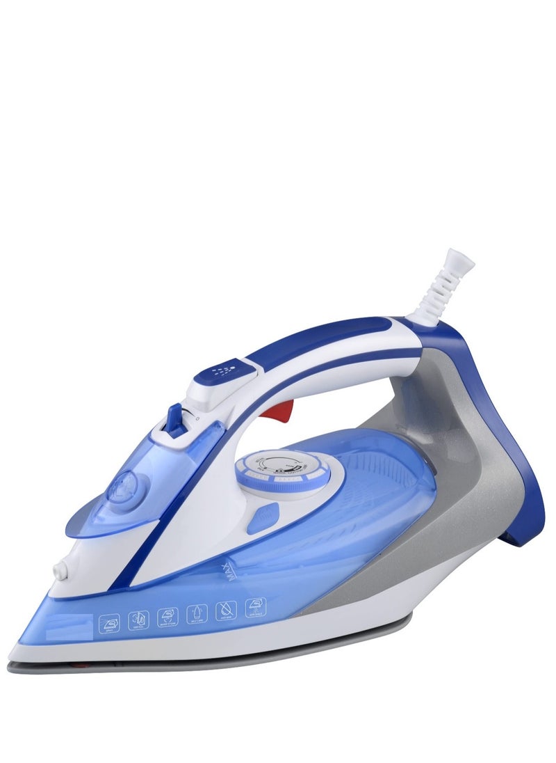 IDO Steam Iron, 2400 Watt, Ceramic Soleplate, Self-Cleaning, Anti-Calc, 260ml Water Tank, White/Grey - ( SI2400-BGY )  - Image 1