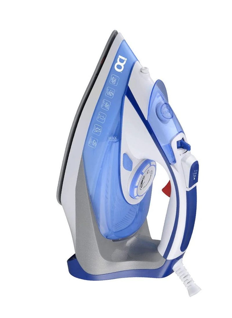 IDO Steam Iron, 2400 Watt, Ceramic Soleplate, Self-Cleaning, Anti-Calc, 260ml Water Tank, White/Grey - ( SI2400-BGY )  - Image 3