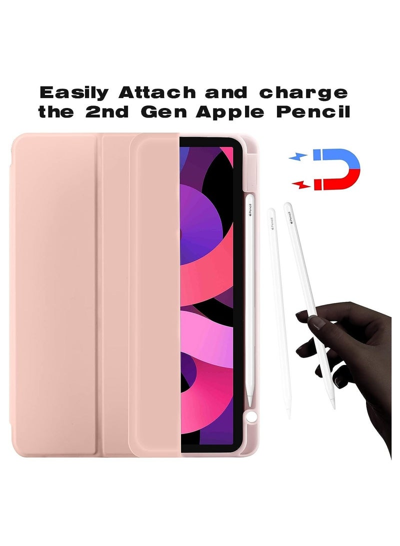 Raxoom iPad Air 4 Case 2020, iPad Air 4th Generation Case with Pencil Holder [Full Body Protection + Apple 2nd Pencil Charging and Auto Wake/Sleep] Smart Stand Cover Case for iPad Air 4 10.9 (Rose Gold) - Image 4