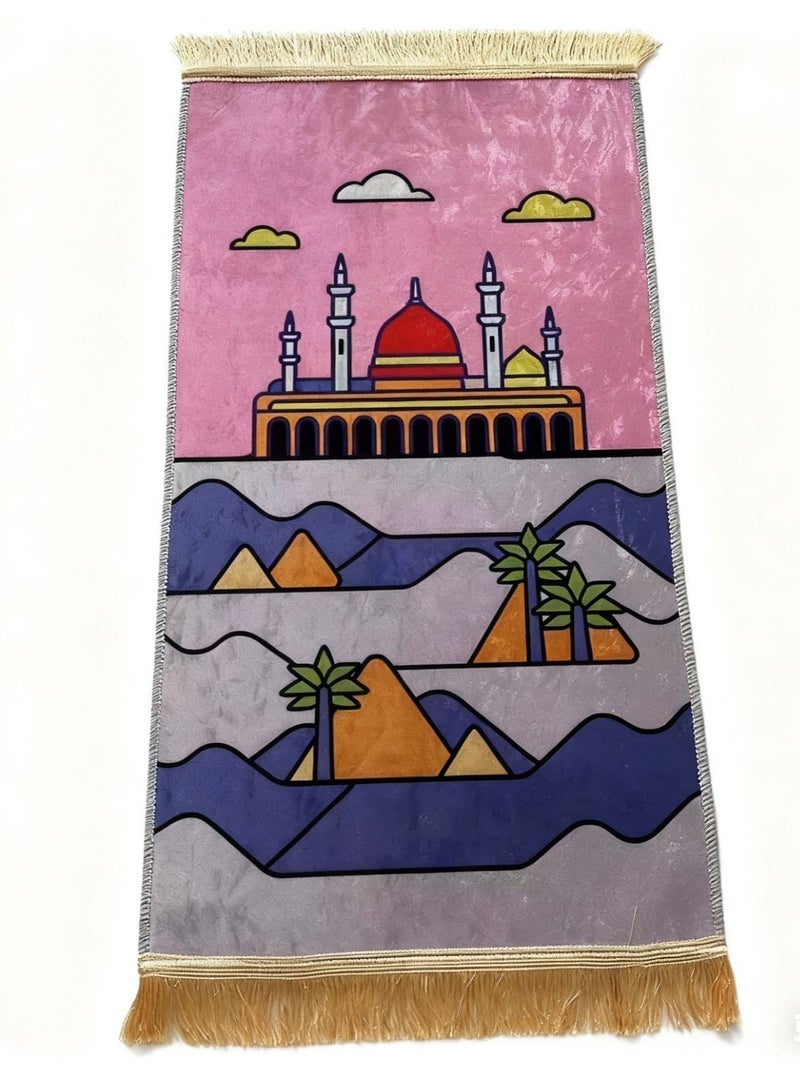 Kids Prayer Mat Padded Kids Prayer Rug Salah mat for Children, Attractive, Eid Gifts, Ramadan Gifts - Image 1