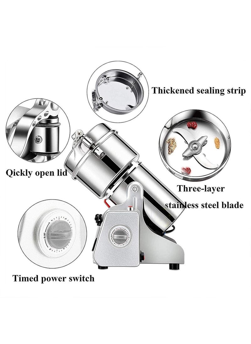 MARGOUN - Electric Grain Mill Grinder 300A Stainless Steel Grinding Machine Commercial Superfine Grinding Machine Dry Cereals For Mixed Grains Peppers Herbs - Image 1