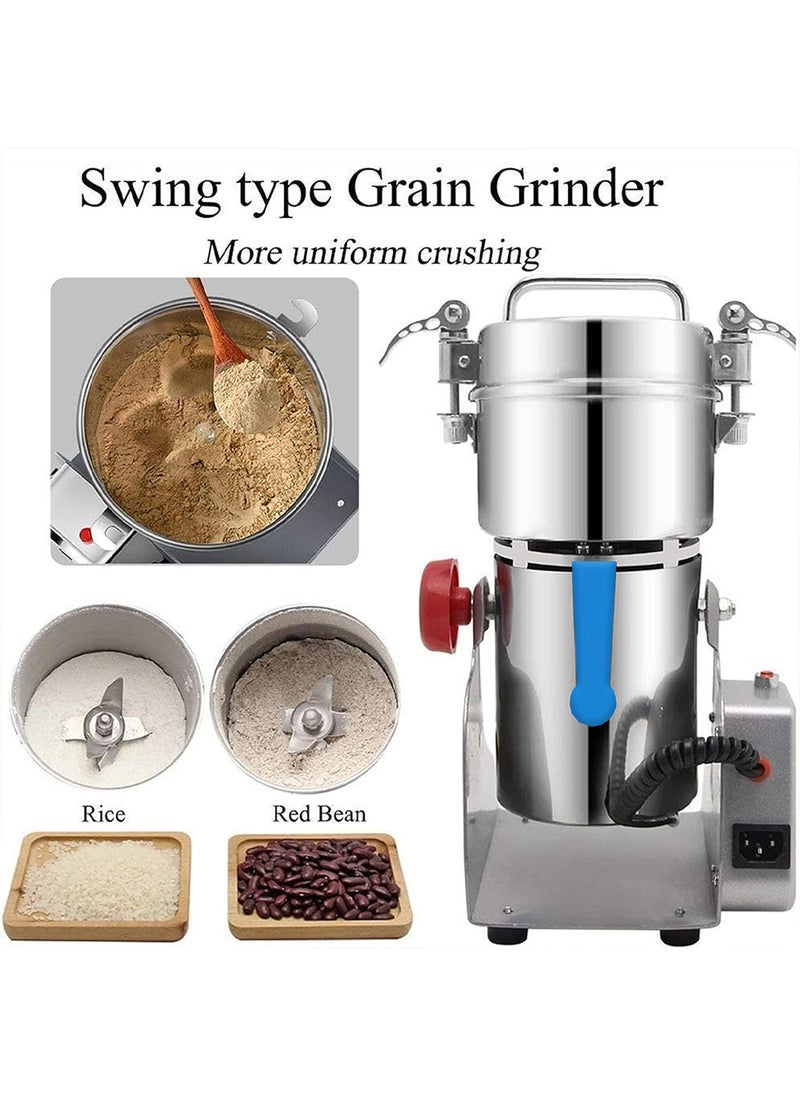 MARGOUN - Electric Grain Mill Grinder 300A Stainless Steel Grinding Machine Commercial Superfine Grinding Machine Dry Cereals For Mixed Grains Peppers Herbs - Image 1