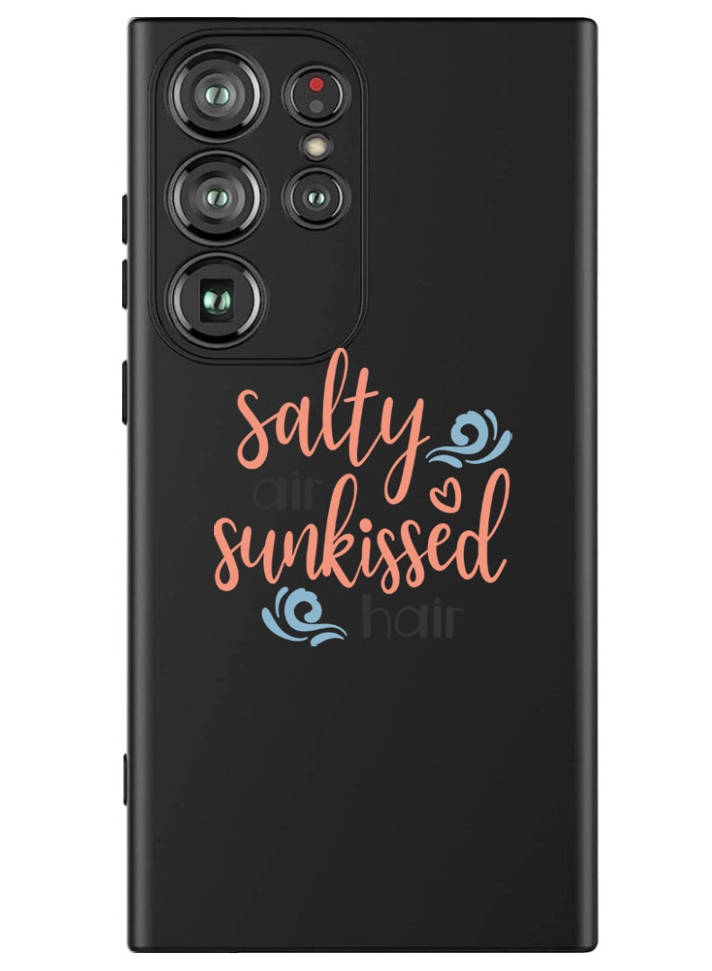 Theodor Protective Slim Fit Case Liquid Silicone Cover with Full Body Protection Anti-Scratch Shockproof Case For Samsung Galaxy S24 Ultra (Black) - Salty air sunkissed air - Image 1