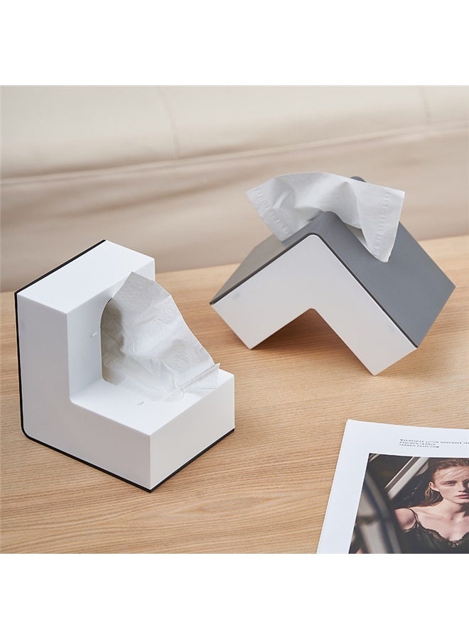 Instagram style tissue box, internet celebrity high-value L-shaped tissue box, Tissue Box Retro Holder, Tabletop Napkin Organizer, Decorative Tissue Dispenser for Home Office, Kitchen and Dining Room - Image 3