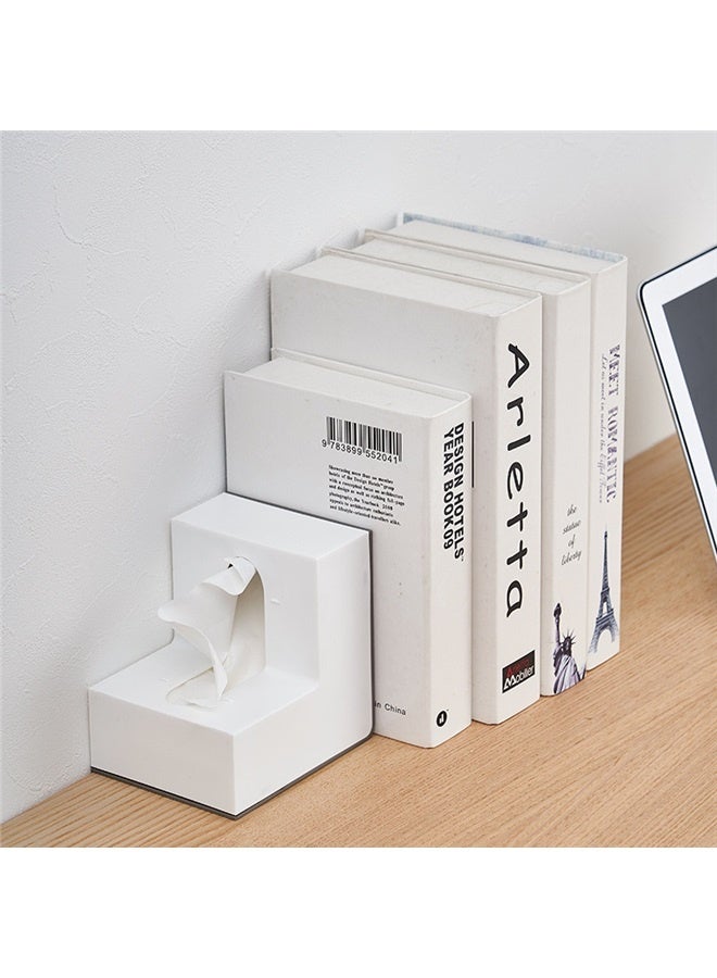 Instagram style tissue box, internet celebrity high-value L-shaped tissue box, Tissue Box Retro Holder, Tabletop Napkin Organizer, Decorative Tissue Dispenser for Home Office, Kitchen and Dining Room - Image 4