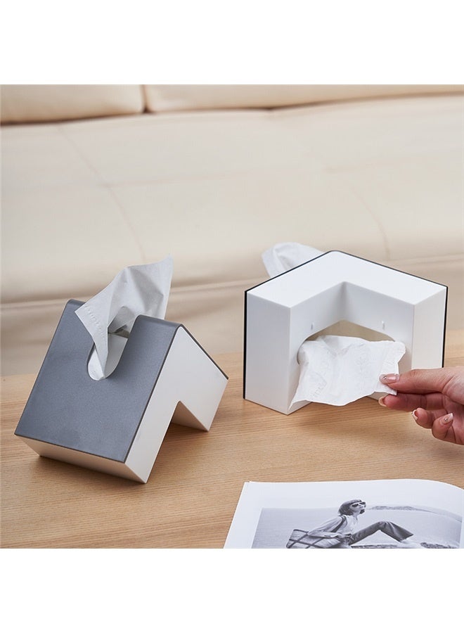 Instagram style tissue box, internet celebrity high-value L-shaped tissue box, Tissue Box Retro Holder, Tabletop Napkin Organizer, Decorative Tissue Dispenser for Home Office, Kitchen and Dining Room - Image 2