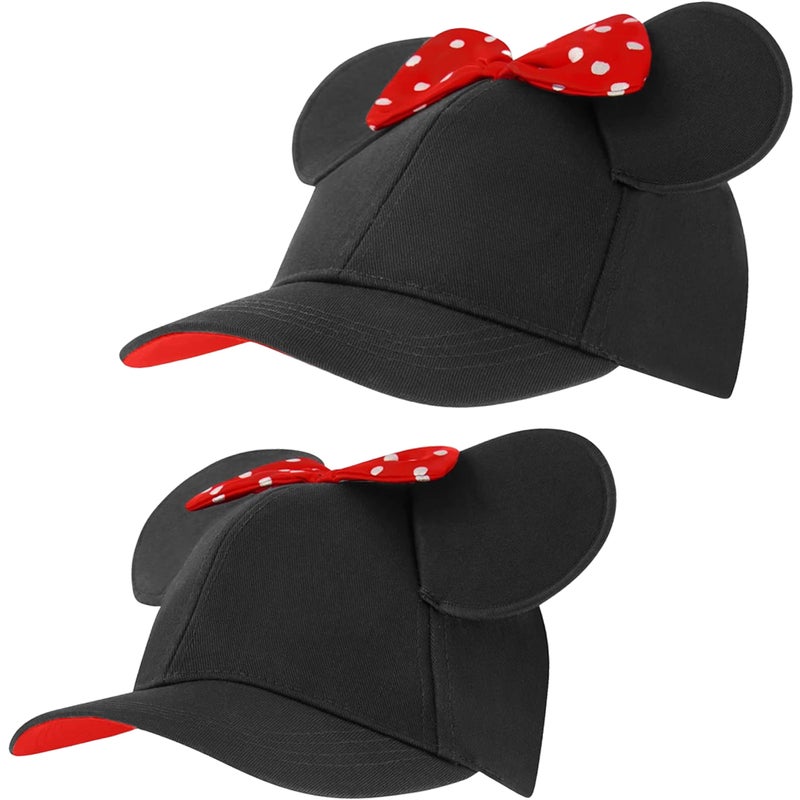 Disney ABG Accessories Girls Baseball Cap, Minnie Mouse Ears Hat Mommy & Me Adjustable Toddler Caps 2-4 - Image 1