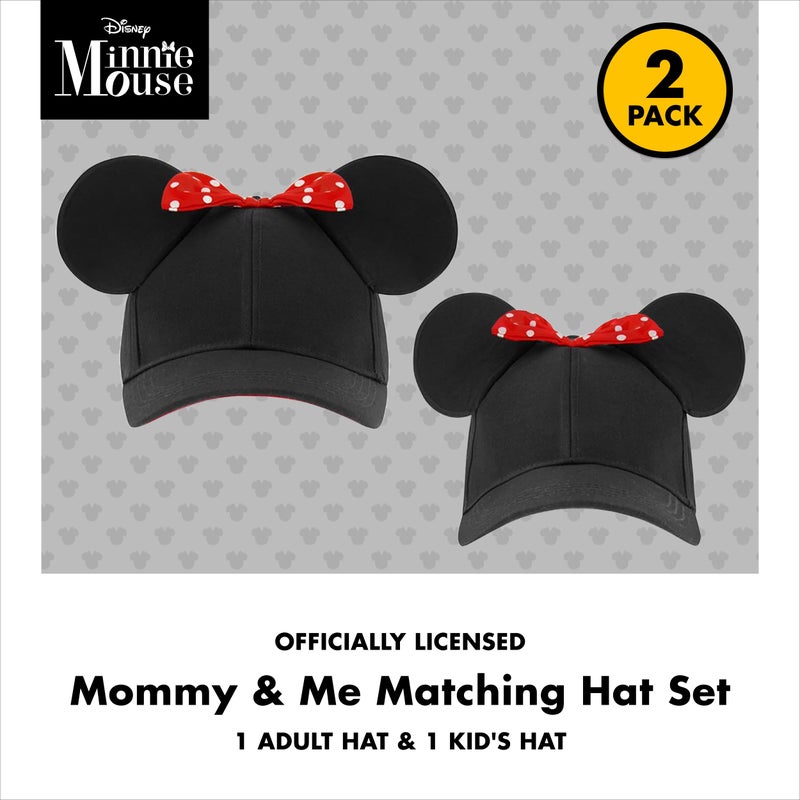 Disney ABG Accessories Girls Baseball Cap, Minnie Mouse Ears Hat Mommy & Me Adjustable Toddler Caps 2-4 - Image 2