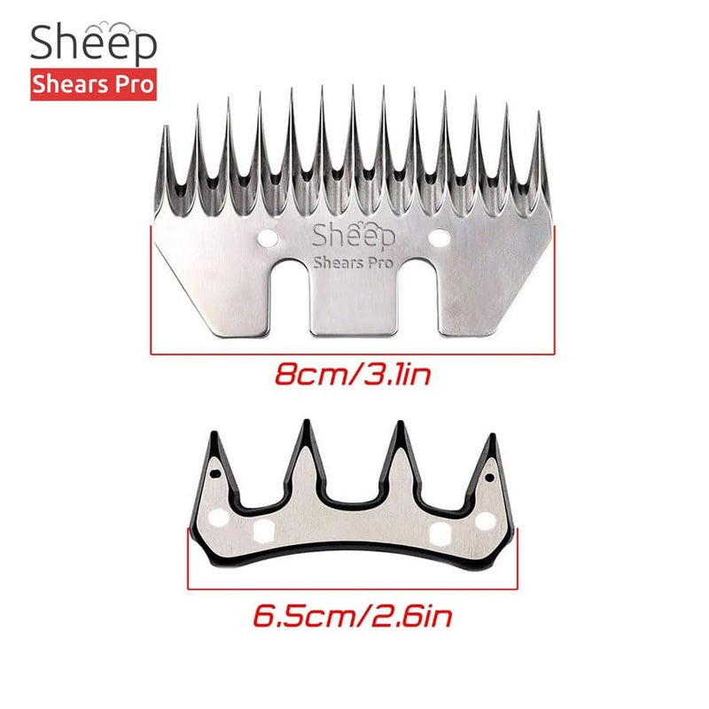Sheep Shears Pro 13 Tooth Straight Blade Replacement Universal Sheep Cutter Blades Set with 2 x Sheep Clipper Oil Lubricant Bottles 6.8 Fl OZ (200ml) - Image 2