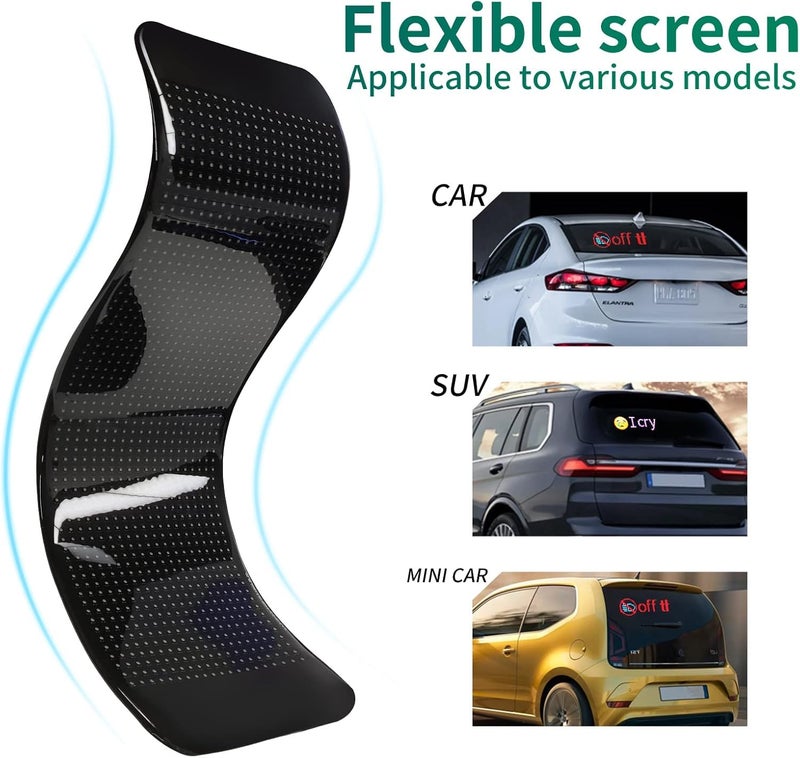 AutoBizarre Flexible Waterproof DIY Customizable LED Matrix Panel Display Screen Sign Board with Mobile Application and Remote Control for Cars, Home, Office, Shops etc (Multicolor, Medium- 35x10 Cm) - Image 3