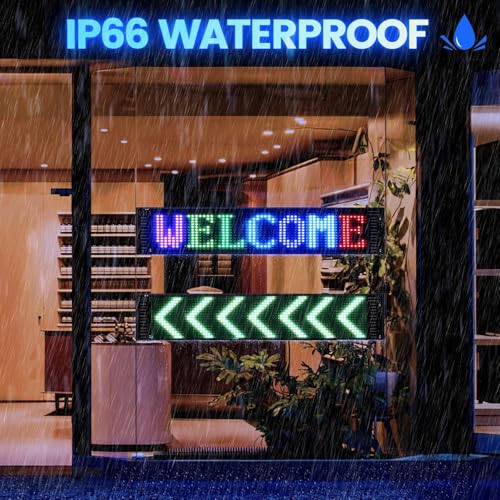 AutoBizarre Flexible Waterproof DIY Customizable LED Matrix Panel Display Screen Sign Board with Mobile Application and Remote Control for Cars, Home, Office, Shops etc (Multicolor, Medium- 35x10 Cm) - Image 5