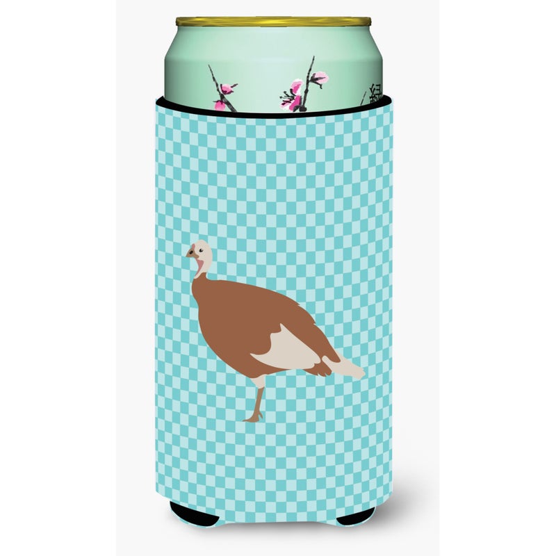 Caroline's Treasures ""Caroline's Treasures Jersey Buff Turkey Hen Blue Check Decorative Can Hugger  Tall Boy  Multicolor""