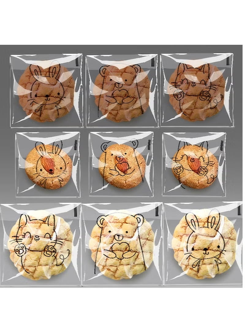 100PCS Bread Packaging Bags, Wedding Candy Bags, Toasted Bread Bags, Biscuit Bags, Dessert Bags, Storage Bags, Transparent Food Packaging and Storage Bags, Environmentally Friendly - Image 4