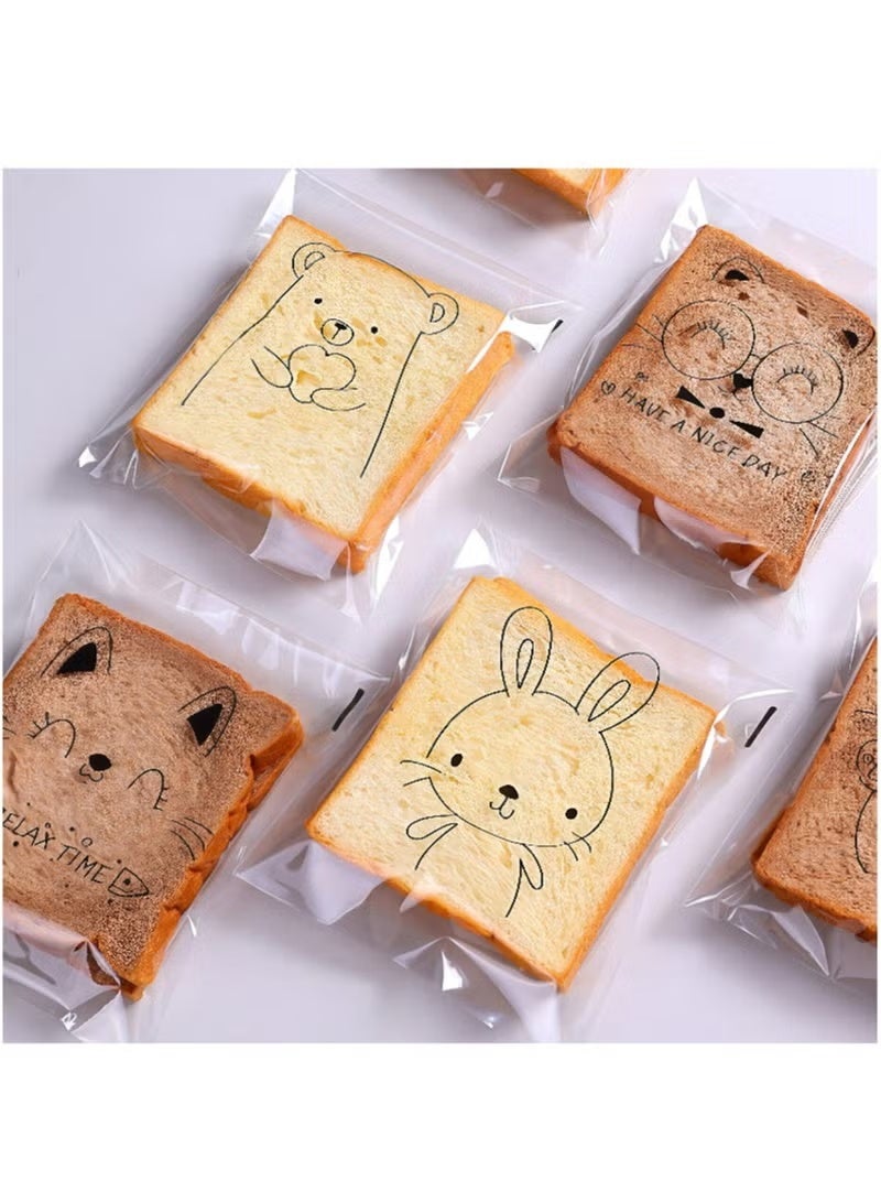 100PCS Bread Packaging Bags, Wedding Candy Bags, Toasted Bread Bags, Biscuit Bags, Dessert Bags, Storage Bags, Transparent Food Packaging and Storage Bags, Environmentally Friendly - Image 3
