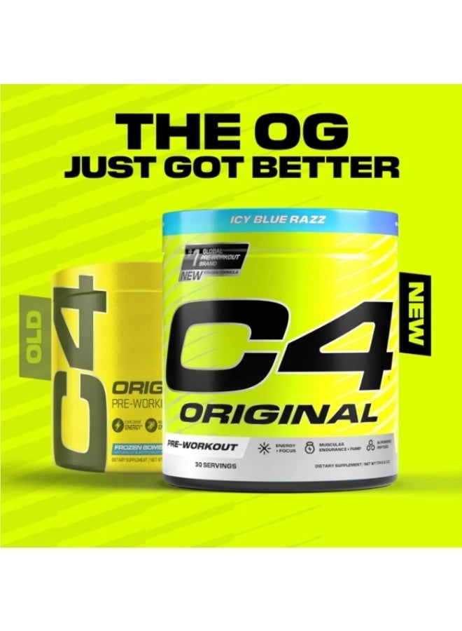 Cellucor C4 Original Pre-Workout Powder – Icy Blue Razz Flavor 200mg Caffeine, 2g CarnoSyn Beta-Alanine, Creatine Nitrate Sugar-Free Energy & Endurance Formula 282g 30 Servings - Image 4