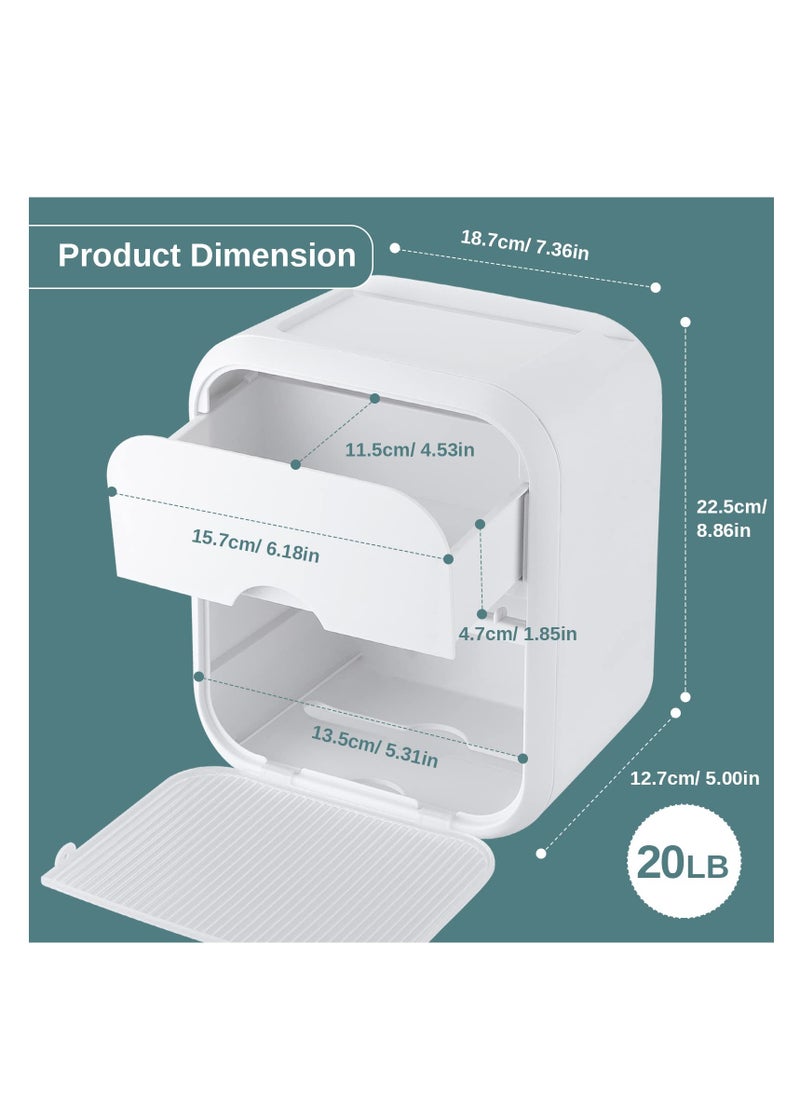 Generic - Wall Mounted Tissue Storage Box - Toilet Paper Box Dispenser with Phone Holder Organizer Drawer Bathroom Towel Period Trash Bag Home Accessories Multifunction Tissue Storage Box - Image 1