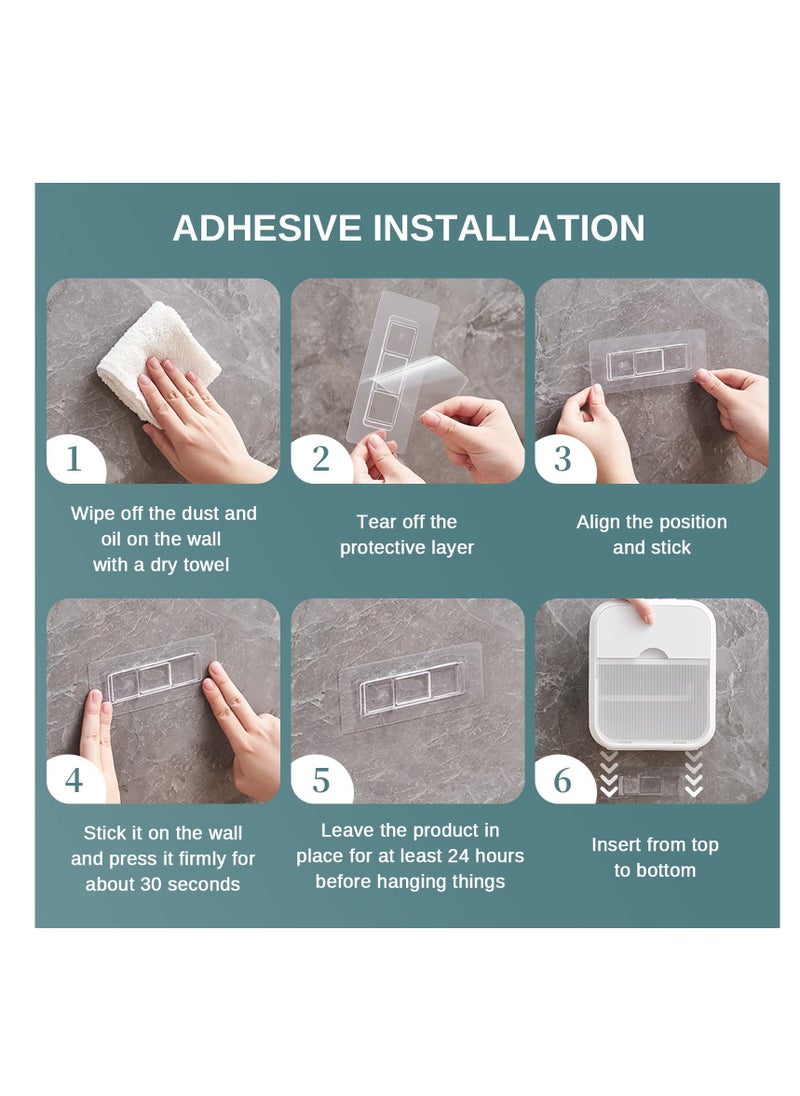 Generic - Wall Mounted Tissue Storage Box - Toilet Paper Box Dispenser with Phone Holder Organizer Drawer Bathroom Towel Period Trash Bag Home Accessories Multifunction Tissue Storage Box - Image 1