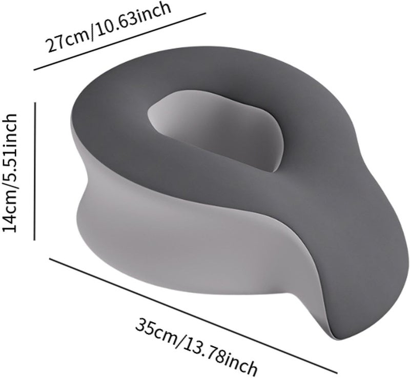 predolo Face Down Pillow Salon Massage Pillow Relax Removable Cover SPA Massage Pillow Face Massage Pillow SPA Airplane Trip Home, Grey - Image 4