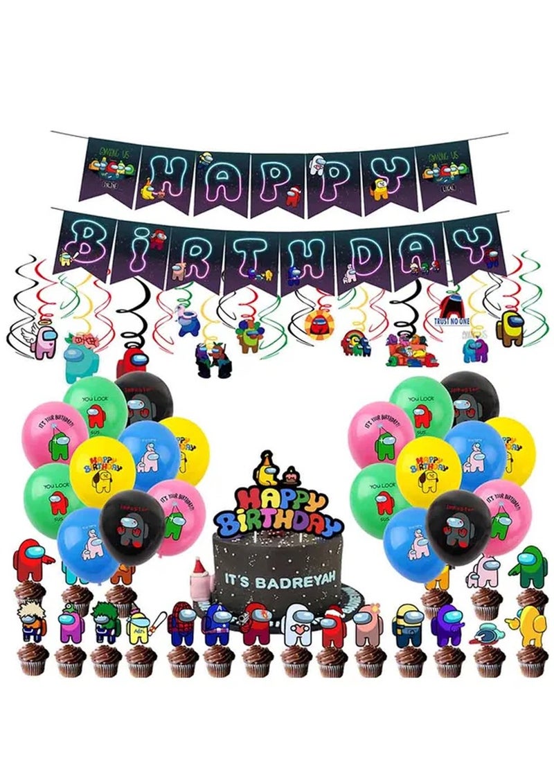 Brain Giggles Brain Giggles Among Us Theme Birthday Decoration Set - 24pcs  - Image 1