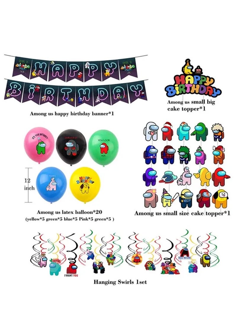 Brain Giggles Brain Giggles Among Us Theme Birthday Decoration Set - 24pcs  - Image 2