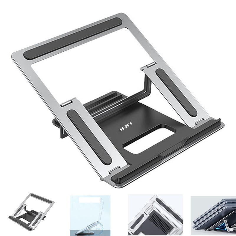 ADZOY Premium ADL8 Super Strong and Slim AluminumSilicon Made Anti Slip 4 Level of Height Adjustment can Hold Upto 10 KG of Weight LaptopNotebookTablet Stand Holder for Work Play