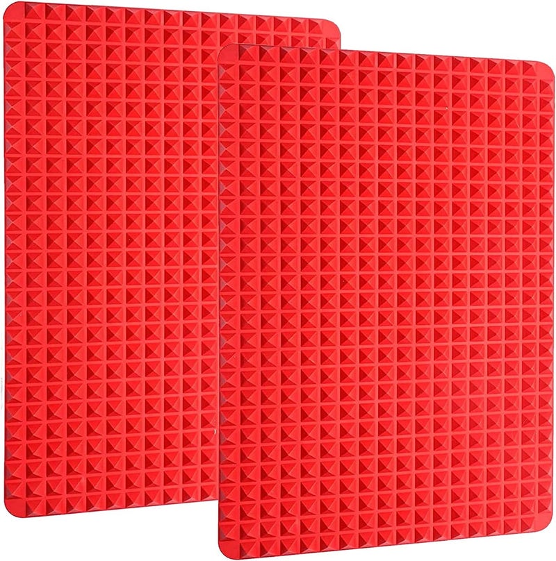 comfrt 2 Pack Non-Stick Baking Cooking Mat, Silicone Baking Mat Cooking Pan Large Non Stick Fat Reducing Silicone Cooking Mat Oven Baking Tray Sheets Grilling BBQ - Image 1
