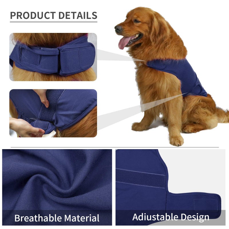 cattamao Comfort Dog Anxiety Relief Coat, Dog Anxiety Calming Vest Wrap for Thunderstorm,Travel,4th of July Fireworks,Vet Visits,Separation Anxiety Relief for Dogs (M,Navy) - Image 4