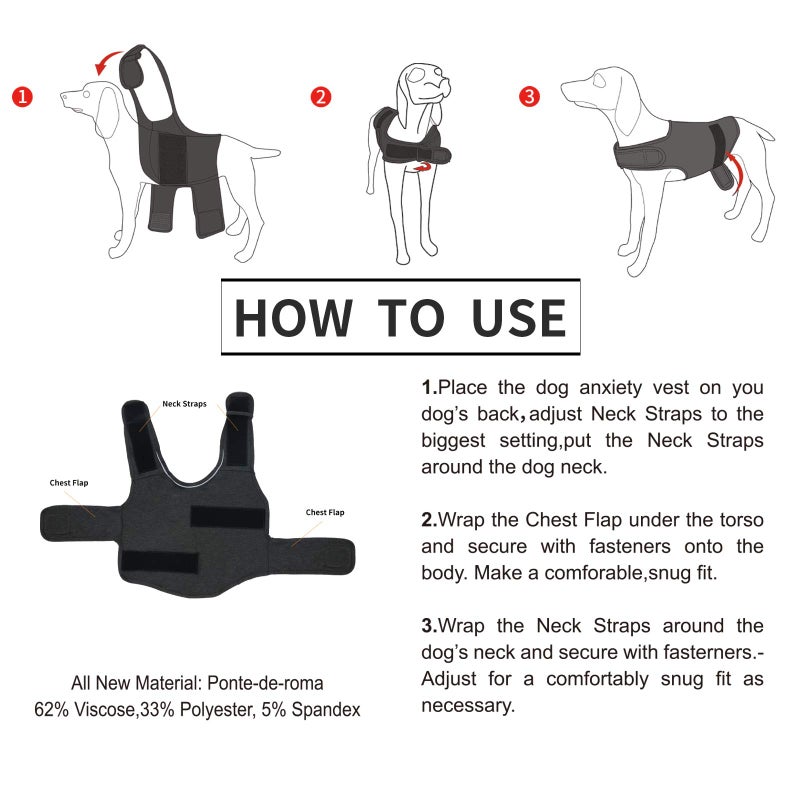 cattamao Comfort Dog Anxiety Relief Coat, Dog Anxiety Calming Vest Wrap for Thunderstorm,Travel,4th of July Fireworks,Vet Visits,Separation Anxiety Relief for Dogs (M,Navy) - Image 5