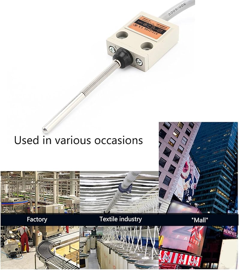 مفتاح حد عالي الحساسية مقاوم للماء بطول سلك 300 سم مع زنبرك لاستشعار الحركة في الآلات - Image 3