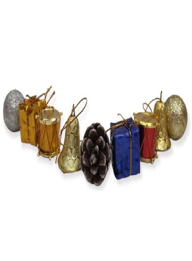 New Years tree decorations a package of shiny decorations a package of 9 pieces