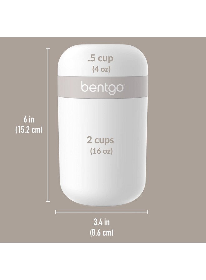 Bentgo Snack Cup - Reusable Snack Container with Leak-Proof Design, Toppings Compartment, and Dual-Sealing Lid, Portable & Lightweight for Work, Travel, Gym - Dishwasher Safe (White) - Image 4